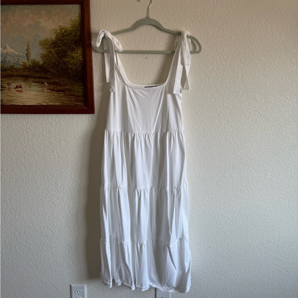 ASOS White Tiered Midi Dress